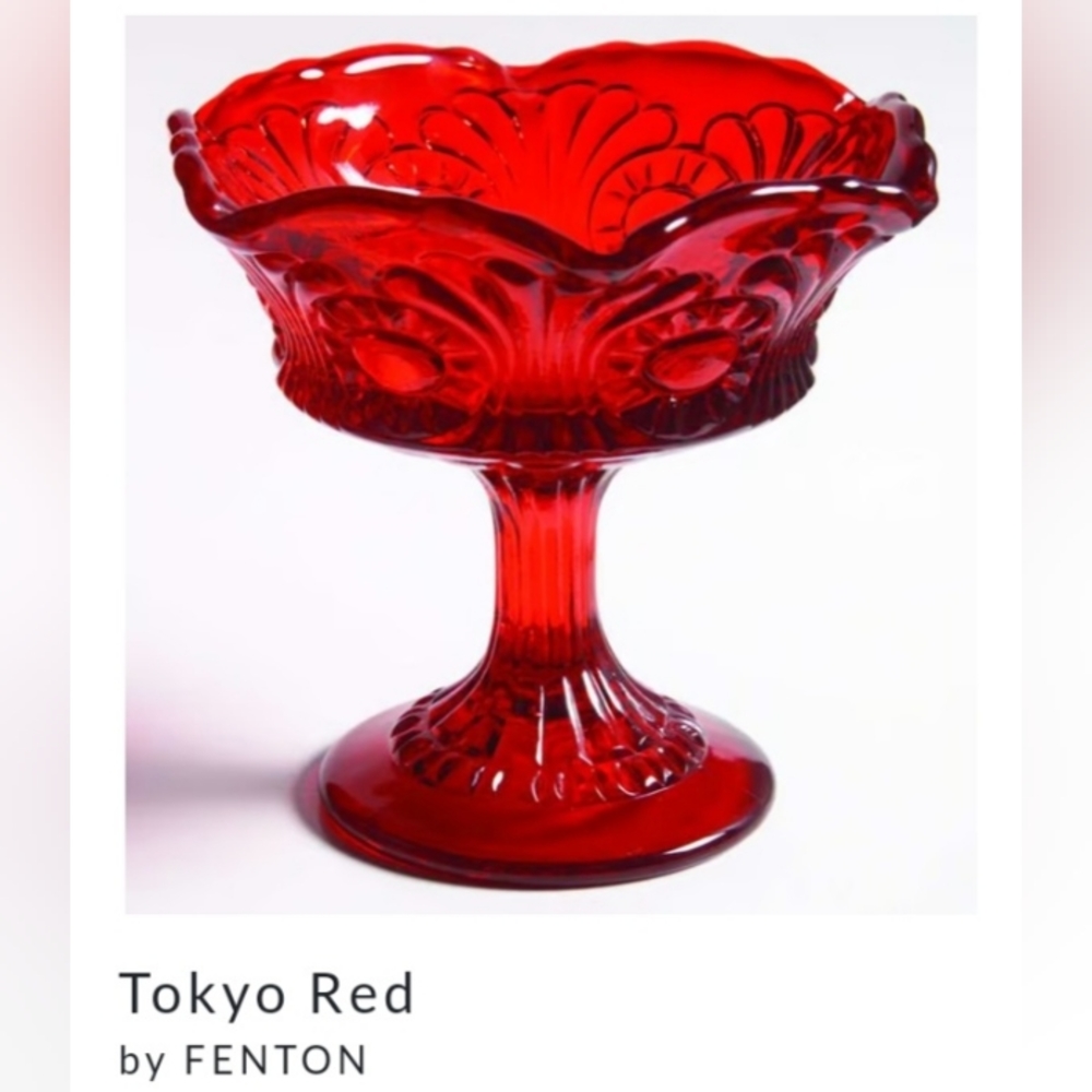FENTON Tokyo Red Compote c1985 (discontinued)